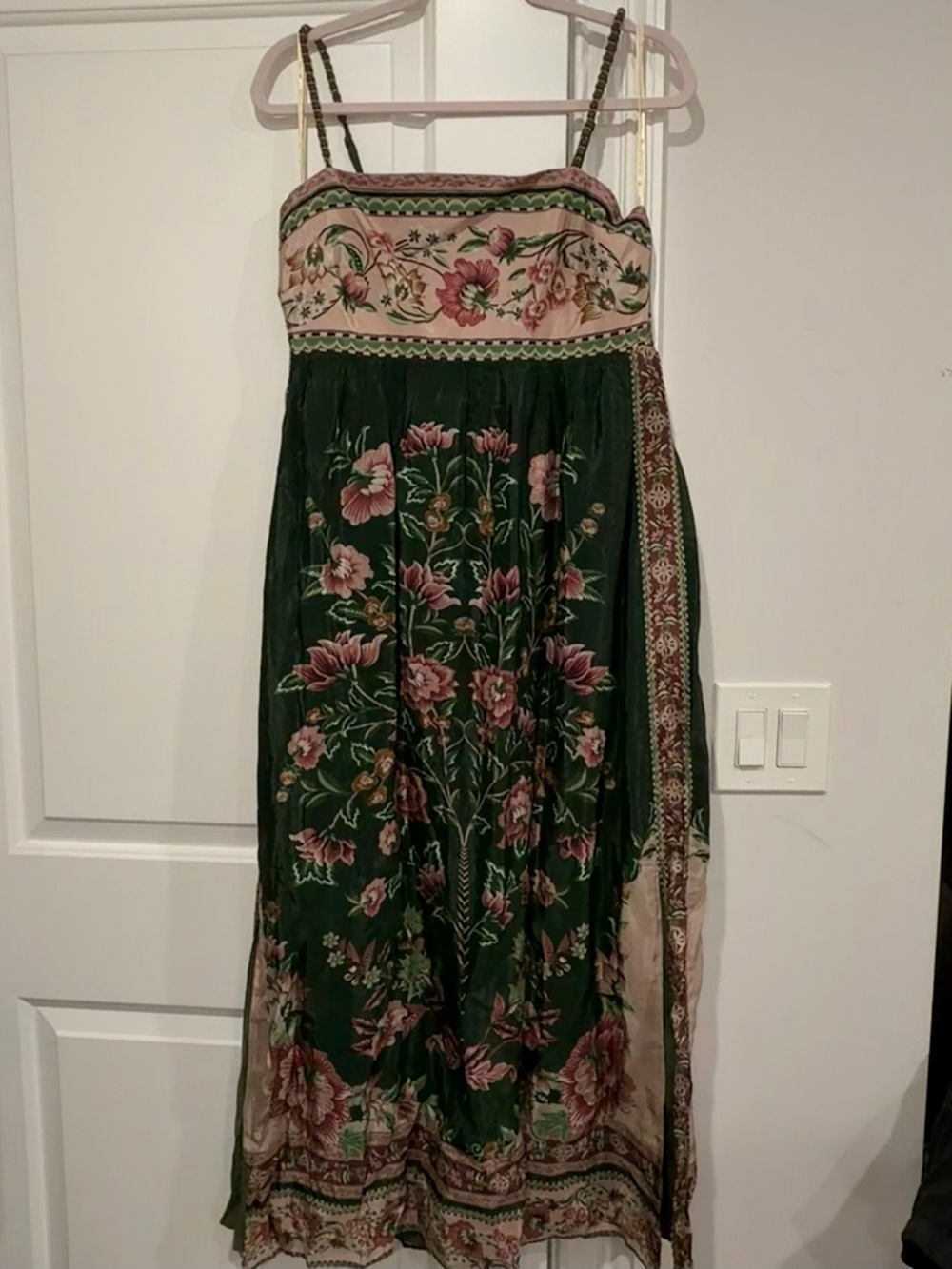 FARM Rio Green Floral Midi Dress Size L - Picture 5 of 6